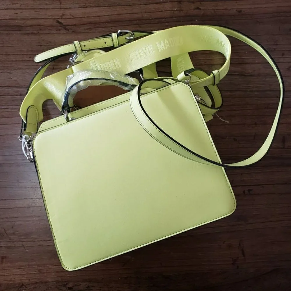 Steve Madden Bevelyn Lemon Satchel Crossbody with Coin/Airpod Case NWT